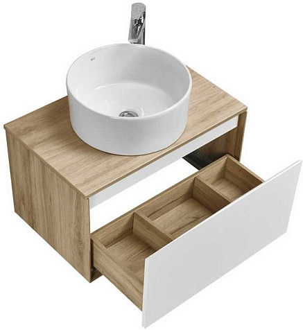 Тумба Акватон Либерти 70/1 дуб эльвезия, столешница купить в СОМ