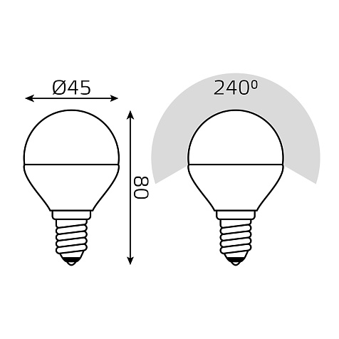 Лампа светодиодная Gauss 7Вт E14 шар LED, dim, 4100К купить в СОМ