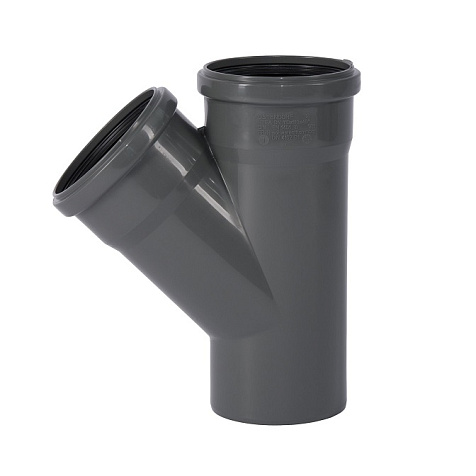 Тройник двухраструбный d 110х110х110 мм, 45 гр купить в СОМ