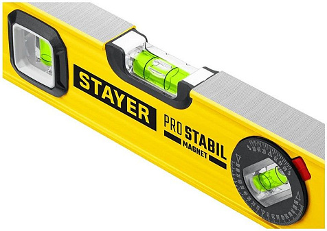 Уровень STAYER Profi, алюминиевый, магнитный, с ручкой, 3 глазка, 1000мм купить в СОМ
